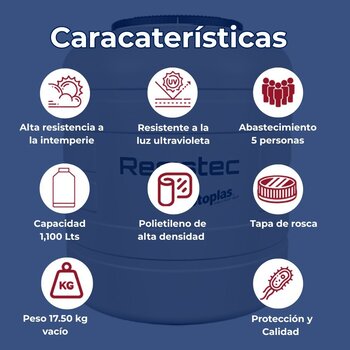 Tinaco Multicapa Beige Resistec Rotoplas 1100 L 1.16X1.25