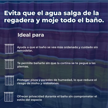 Cortina Para Baño 180x180 cm Poliéster Chromatic Euro Showers