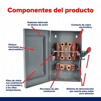 Interruptor Seguridad Igesa 2 x 60 amp