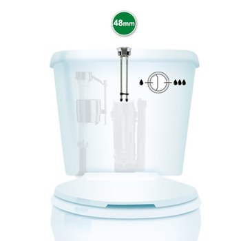 Botón Cromado de Descarga Dual Para WC 48 mm Fluidmaster