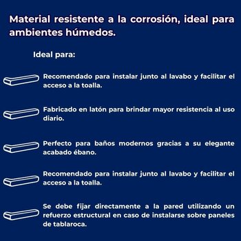 Toallero Sencillo Proyecta Ébano Linea Quadratta QA-09-EB