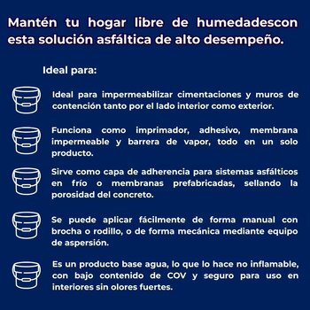 Impermeabilizante asfaltico base agua permalastik 19 lts