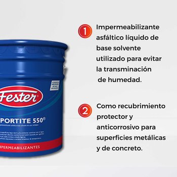 Impermeabilizante Asfáltico Base Solvente Fester 550 19 Lt