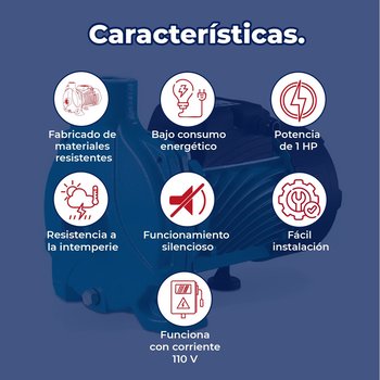 Bomba Agua Centrífuga Rotoplas Descarga 1 pulgada 1 HP 110V