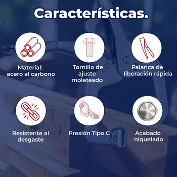 Pinza de presión 11" tipo "C" con mordaza autoajustable Truper