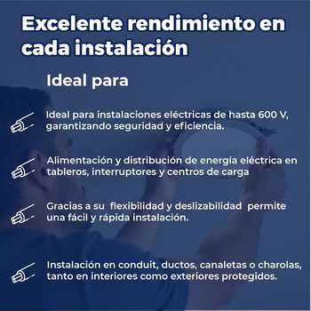 Cable Eléctrico Blanco Rollo de 100 M Calibre 14 THW-LS