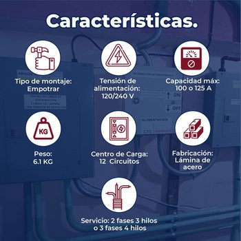 Centro de Carga 12 Circuitos Empotrar