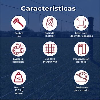 Malla Borreguera DeAcero 1.0 x 50 M Calibre 14.5