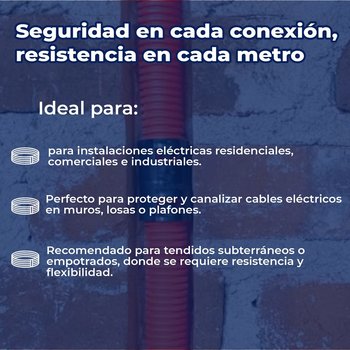 POLIDUCTO NARANJA FLEX CORRUG C/GUIA 13 MM 1/2 50 M