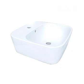 Lavabo de sobreponer rebosadero una perforación Blanco Helvex