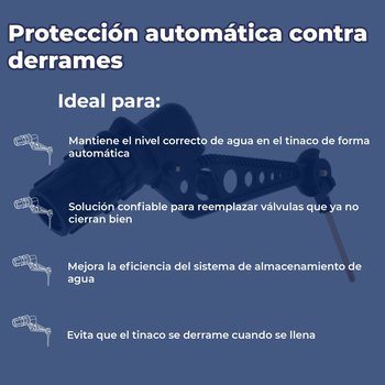 Válvula llenado Rotoplas Para Tinaco C/Reduccion 13MM 3/4 A 1/2