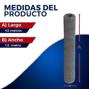 Malla Hexagonal DeAcero 1.50 x 45 M Calibre 22 (Precio por kilo)