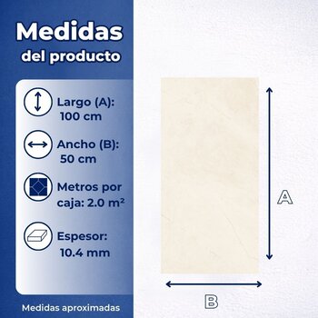 Piso Tipo Mármol San Gabriel Hueso Vitromex 50X100 2.0 M2