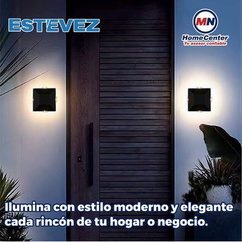 Luminario de Sobreponer en Muro Pixel Negro Estevez 4W