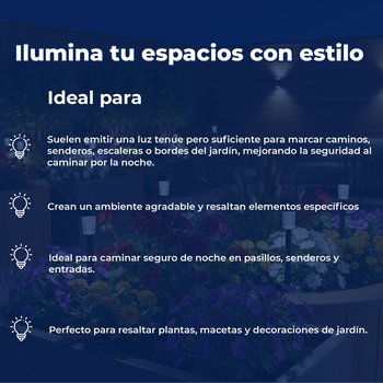 Luminario solar led jardín estaca recargable 5000K clue negro