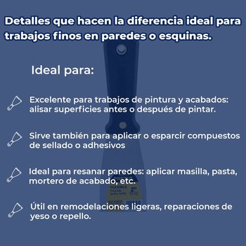 Espátula Flexible 2" Con Mango de Plástico Pretul