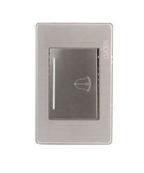Placa Metálica C Botón Timbre C 3 Módulos Anonizado Negro