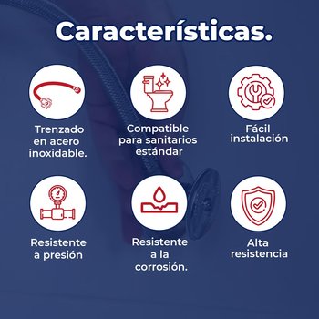 Manguera Para Sanitario Flexible Fluidmaster 13 mm x 22 mm