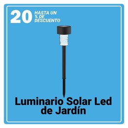 Luminario solar led jardín estaca recargable 5000K clue negro