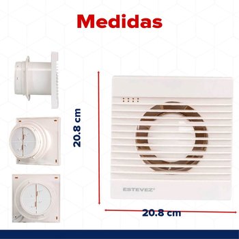 Extractor para baño/cocina Estévez Ultra Delgado 6 pulg Blanco