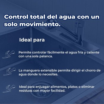 Llave Monomando para fregadero cabezal retráctil Ergo Helvex
