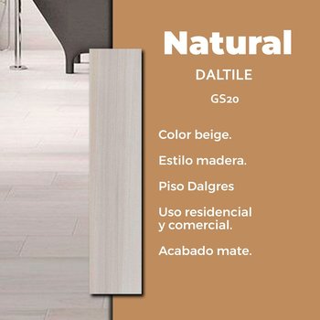 Piso Secret Natural Beige Daltile 15x66 cm