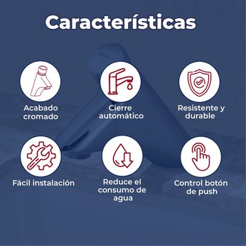 Llave Temporizadora Para Lavabo Cromo Rugo