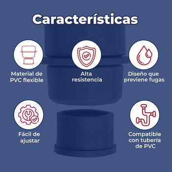 Chupón Universal para Descarga Gris Oscuro Coflex 2 pulgadas