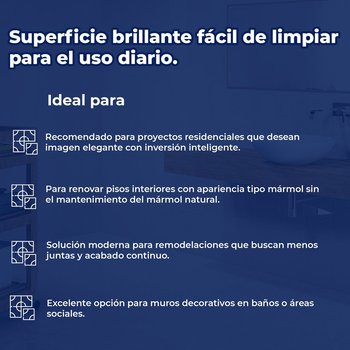 Piso Aurora bianco brillante Daltile 60x120 cm rectificado ZA62