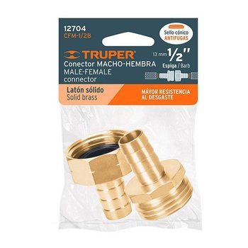 Conector Macho Hembra Truper ½ pulg CFM-1/2B