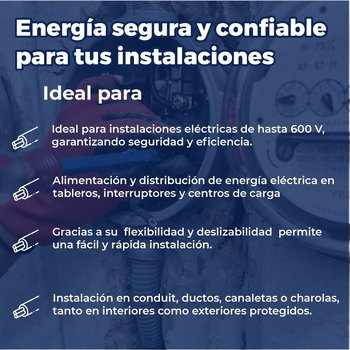 Cable Eléctrico Rojo 100 M Cal 8 THW-LS