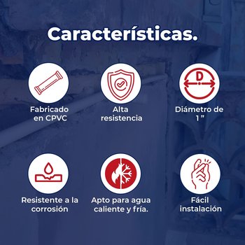 Tubo CPVC 1 pulg x 6.10 m