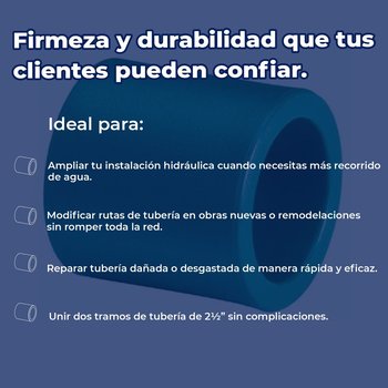 Cople Tuboplus 2½ pulg Unión Hidráulica para Tubería Rotoplas