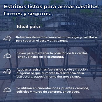 Estribo Castillo ¼ 15 x 15 70 pz (10-10cm) Medida Física