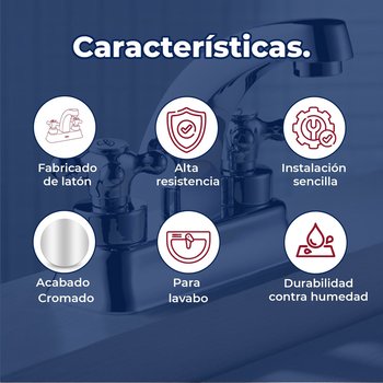 Llave Mezcladora Para Lavabo Acaya 4 pulg Helvex Cromo HM-22