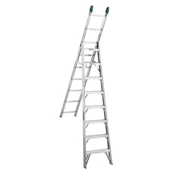 Escalera Convertible Aluminio 17 Peldaños marca Cuprum