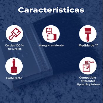 Brocha Byp de cerda natural La Regia 1" pulgada