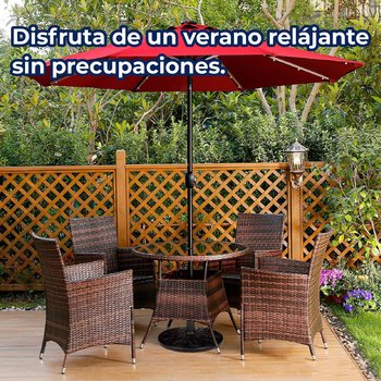 Base Para Sombrilla Jardín Redonda Color Negro