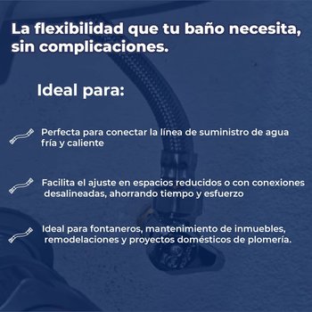 Manguera Lavabo Flexible Coflex ½ x ½ pulg x 40cm