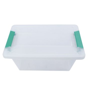 Caja con clip plástica 28X17X14cm Transparente