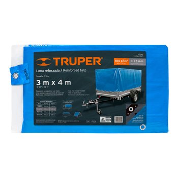 Lona Reforzada 3 x 4 m Truper Azul LT-34Z