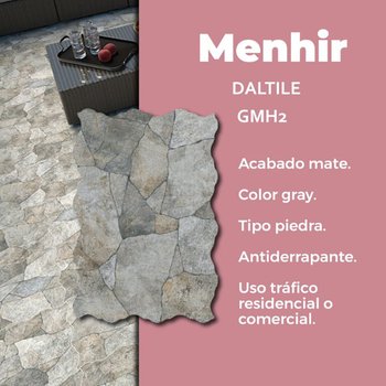 Piso Menhir Gris Daltile 34 x 50 cm