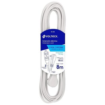 Extensión Eléctrica Doméstica marca Volteck 8 m Blanca