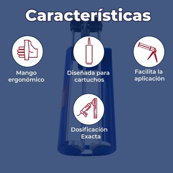 Pistola Siamés Porta Cartucho Anclaje Químico Presto