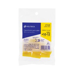 Capuchon plastico para cable 12-10 awg amarillo 10 pzas