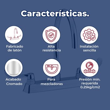 Llave Mezcladora Para Fregadero Helvex Flamingo Cromo HM-38