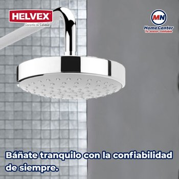 Regadera Redonda de Chorro Fijo Plato Ancho de 7" Helvex H-3003