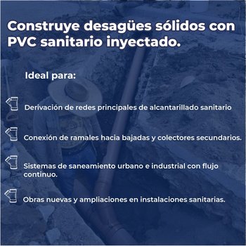 Yee PVC Sanitaria 250 x 160 mm para Sistemas de Alcantarillado
