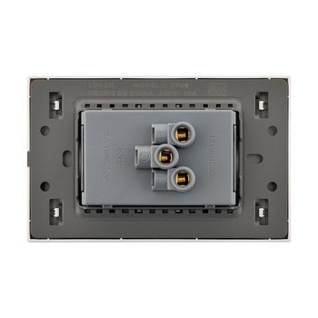 Placa Contacto Doble Lucek Flat Blanco