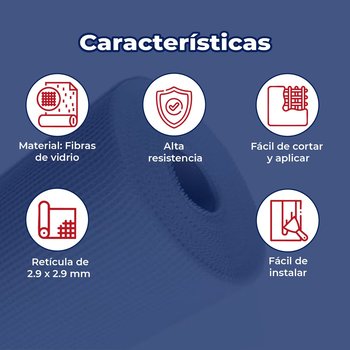 Malla Fibra de Vidrio Ligera 1M X 50M